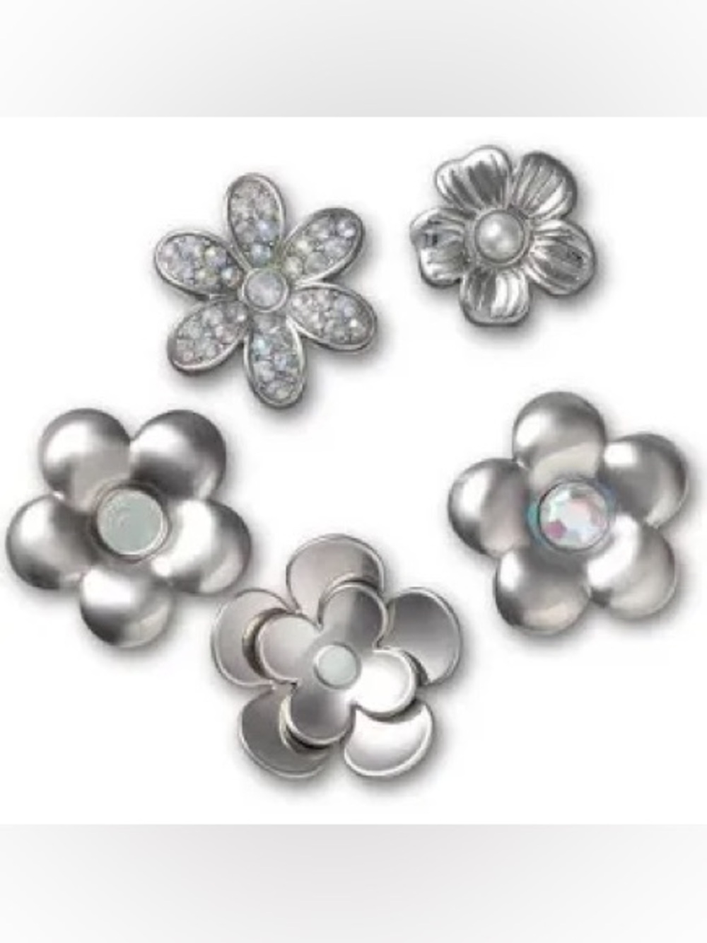 CROCS Chrome Flower Jibbitz - Pack of 6